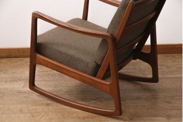 ヴィンテージ家具　北欧　デンマーク　FRANCE&SON(フランス&サン)　ole wanscher(オーレ・ヴァンシャー)　希少なロッキングチェア(アームチェア、アームソファ、ビンテージ)(R-050669)