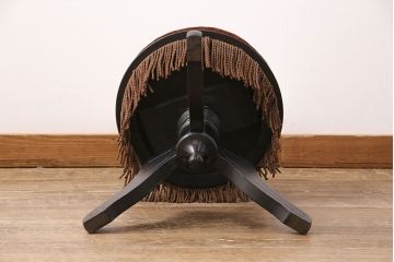 和製アンティーク　くすんだ色味がレトロな雰囲気を醸し出すピアノスツール(イス、回転チェア)(R-050670)