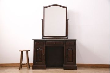 中古　北海道民芸家具　落ち着きのある大人の空間を演出するドレッサー(鏡台)(R-050676)
