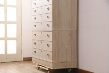 中古　伝統工芸士・田澤謙介作　品のある金具の意匠が魅力的な加茂総桐箪笥(総桐たんす、総桐箪笥、胴丸、衣装箪笥、収納タンス、整理箪笥、和たんす、引き出し、チェスト)(定価約120万円)(R-050677)