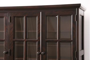 中古　北海道民芸家具　HM165K　高級感漂う上品な佇まいの食器棚(カップボード、キャビネット)(定価約43万円)(R-050679)