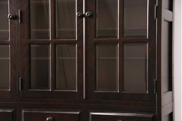 中古　北海道民芸家具　HM165K　高級感漂う上品な佇まいの食器棚(カップボード、キャビネット)(定価約43万円)(R-050679)