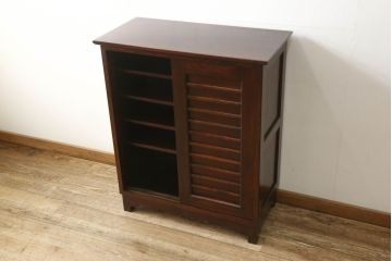 中古　九州民芸家具　和モダン空間づくりにおすすめ!落ち着いた色合いが魅力の上品な下駄箱(収納棚)(R-050681)