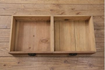 和製アンティーク　前面ヒノキ材　コンパクトなサイズが嬉しい!趣ある和の空間作りにおすすめの3尺水屋箪笥(重ね箪笥、食器棚、収納棚、キャビネット)(R-050684)