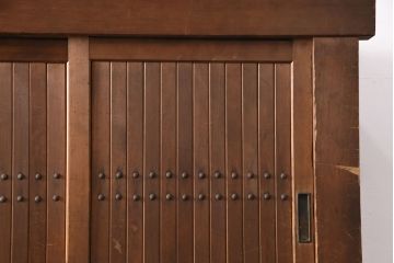 和製アンティーク　前面ヒノキ材　コンパクトなサイズが嬉しい!趣ある和の空間作りにおすすめの3尺水屋箪笥(重ね箪笥、食器棚、収納棚、キャビネット)(R-050684)