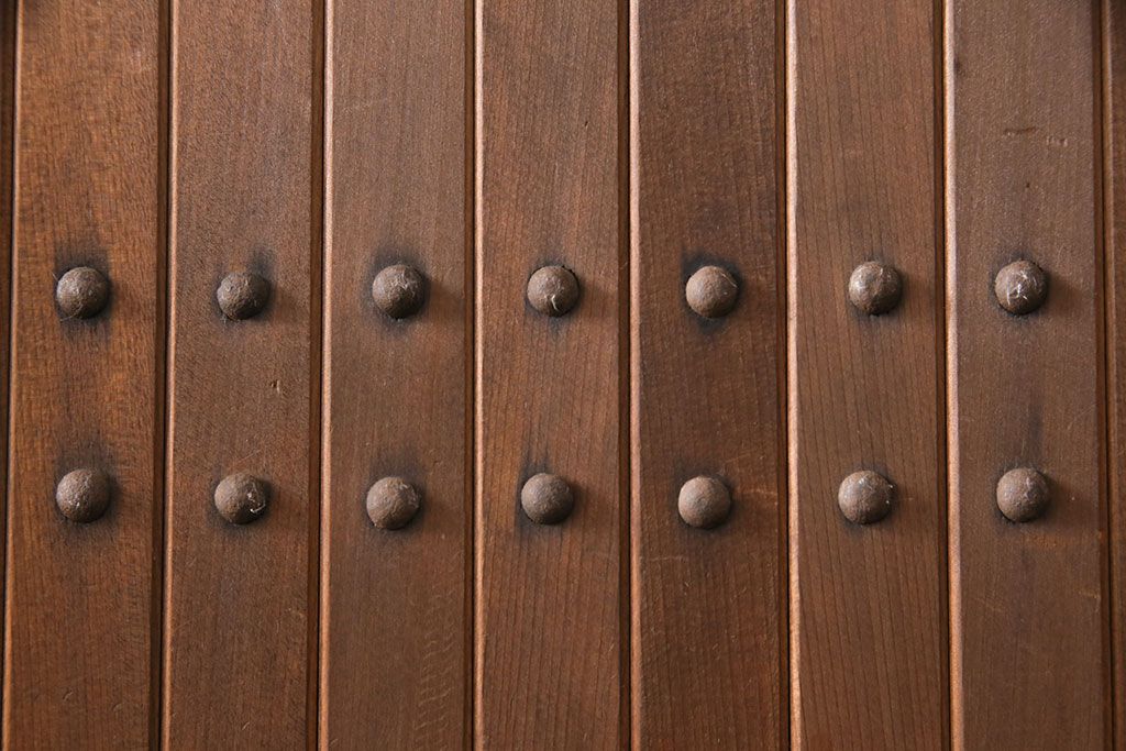 和製アンティーク　前面ヒノキ材　コンパクトサイズ!趣ある和の空間作りにおすすめな3尺水屋箪笥サイドボード(収納棚、食器棚、キャビネット)(R-050685)