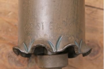 ビンテージ照明　高級品!　ロートアイアンフレームと気泡ガラスがおしゃれな天井照明(吊り下げ照明、シャンデリア、シェード、ヴィンテージ)(R-050688)