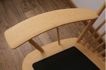 中古　2015年製　柏木工　オーク材　柔らかなグリーンの色味が素敵な3人掛けソファ(ODA73)&丸スツール(SLS85A)セット(定価合わせて約35万円)(3P、オットマン)(R-050689)