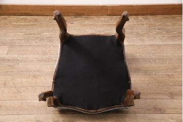 中古　フランス輸入家具　淡いブルーが美しい!優雅な佇まいが魅力的なチェア(定価約12万円)(サロンチェア、椅子)(R-050690)