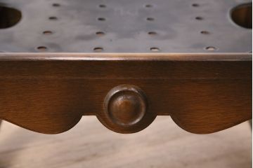 中古　飛騨産業　キツツキ　穂高　WINDSOR　クラシカルな花柄ファブリックが印象的なナラ材製ロッキングチェア(アームチェア、アームソファ)(R-050691)