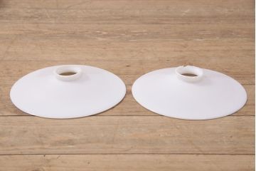 アンティーク照明　シンプルデザインが取り入れやすい、平笠シェードのペンダントライト2個セット(吊り下げ照明、天井照明、シェード、電傘)(R-050701)