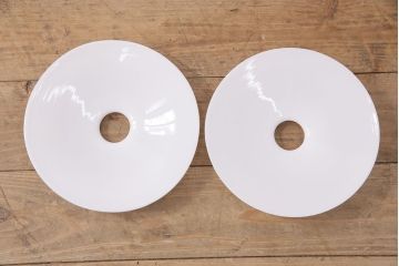 アンティーク照明　シンプルデザインが取り入れやすい、平笠シェードのペンダントライト2個セット(吊り下げ照明、天井照明、シェード、電傘)(R-050701)