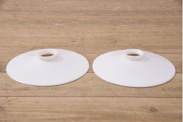 アンティーク照明　シンプルデザインが取り入れやすい、平笠シェードのペンダントライト2個セット(吊り下げ照明、天井照明、シェード、電傘)(R-050702)