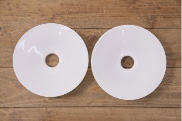 アンティーク照明　シンプルデザインが取り入れやすい、平笠シェードのペンダントライト2個セット(吊り下げ照明、天井照明、シェード、電傘)(R-050702)