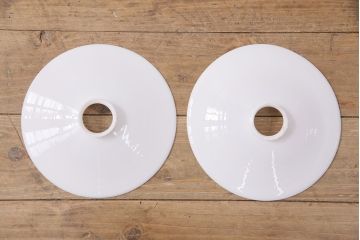 アンティーク照明　シンプルデザインが取り入れやすい、平笠シェードのペンダントライト2個セット(吊り下げ照明、天井照明、シェード、電傘)(R-050703)