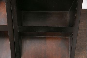 中古　北海道民芸家具　使い方いろいろ!置き方次第でペン立てにも棚にもなる小さな飾り棚2個セット(花台、ディスプレイ台、ペン立て、小物収納)(R-050707)