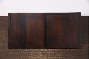 中古　北海道民芸家具　使い方いろいろ!置き方次第でペン立てにも棚にもなる小さな飾り棚2個セット(花台、ディスプレイ台、ペン立て、小物収納)(R-050707)