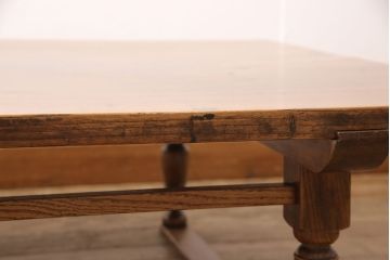 和製アンティーク　総ケヤキ材一枚板でつくられた、レトロな雰囲気がおしゃれなローテーブル(座卓、センターテーブル)(R-050708)