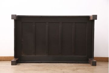 和製ヴィンテージ　指物家具　総紫檀(シタン)無垢材　上手物!雷文様がアクセントになった高級感漂う座卓(ローテーブル、ビンテージ)(R-050709)