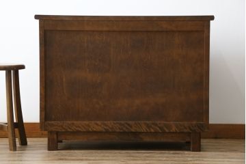 中古　リメイク家具　北海道民芸家具　上質な作りが魅力のサイドキャビネット(リビングボード、引き出し、チェスト、テレビ台)(R-050711)