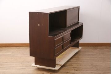 ジャパンヴィンテージ　チーク材　北欧家具のようなスタイリッシュさが魅力的なサイドボード(収納棚、戸棚、キャビネット、ビンテージ)(R-050712)