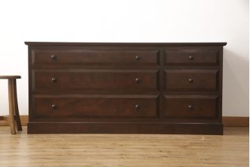 中古　美品　松本民芸家具　E-33型　落ち着きのある色味が素敵なローチェスト(ローボード、引き出し、テレビボード)(R-050713)
