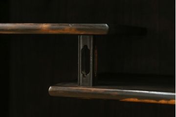 和製アンティーク　黒柿材の独特な杢目が目を引く茶箪笥(収納棚、戸棚、キャビネット)(R-050716)