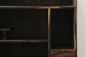 和製アンティーク　黒柿材の独特な杢目が目を引く茶箪笥(収納棚、戸棚、キャビネット)(R-050716)