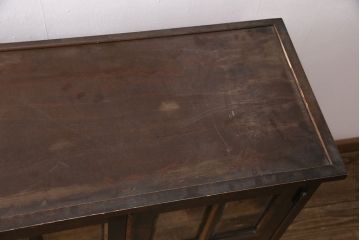中古　北海道民芸家具　ペイント仕上げ限定　和・洋どちらの空間にも合わせやすいキャビネット(サイドボード、食器棚、戸棚)(R-050730)