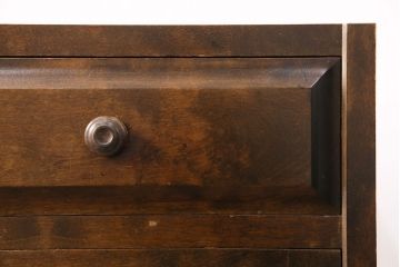 中古　北海道民芸家具　ペイント仕上げ限定　和・洋どちらの空間にも合わせやすいサイドボード(キャビネット、収納棚、戸棚)(R-050731)