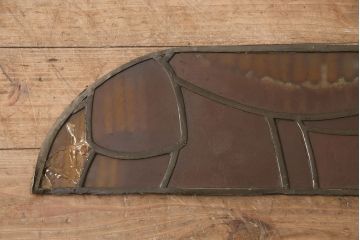 和製アンティーク　国産　ヨーロッパの絵画のような絵柄が魅力的なステンドグラス3枚セット(明り取り、窓)(R-050737)