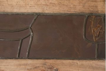 和製アンティーク　国産　ヨーロッパの絵画のような絵柄が魅力的なステンドグラス3枚セット(明り取り、窓)(R-050737)