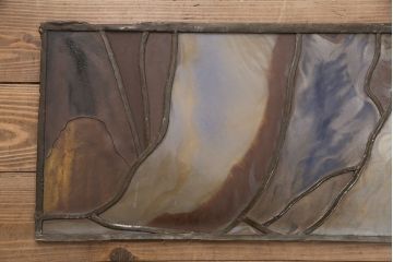 和製アンティーク　国産　ヨーロッパの絵画のような絵柄が魅力的なステンドグラス3枚セット(明り取り、窓)(R-050737)