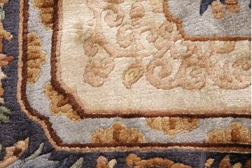 中古　中国段通　120段　アジアンテイストの空間づくりにおすすめのシルク製ラグ(マット、玄関マット、絨毯)(定価約10万円)(R-050745)