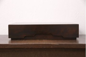 アンティーク雑貨　中古　北海道民芸　深みのある木の色合いが魅力的な書類箱(収納箱)(R-050752)