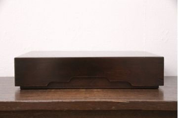 アンティーク雑貨　中古　北海道民芸　深みのある木の色合いが魅力的な書類箱(収納箱)(R-050752)