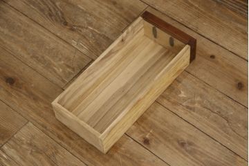 和製ヴィンテージ　岩谷堂箪笥　南部鉄器の飾り金具が上質な雰囲気を高める木製火鉢(長火鉢、関西火鉢、囲炉裏、座卓、ビンテージ)(R-050757)