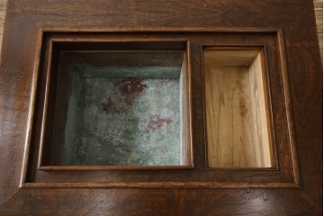 和製ヴィンテージ　岩谷堂箪笥　南部鉄器の飾り金具が上質な雰囲気を高める木製火鉢(長火鉢、関西火鉢、囲炉裏、座卓、ビンテージ)(R-050757)