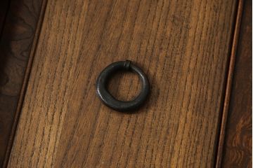 和製ヴィンテージ　岩谷堂箪笥　南部鉄器の飾り金具が上質な雰囲気を高める木製火鉢(長火鉢、関西火鉢、囲炉裏、座卓、ビンテージ)(R-050757)