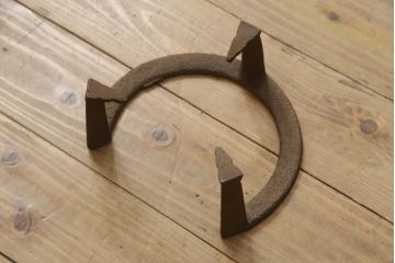 和製ヴィンテージ　岩谷堂箪笥　南部鉄器の飾り金具が上質な雰囲気を高める木製火鉢(長火鉢、関西火鉢、囲炉裏、座卓、ビンテージ)(R-050757)