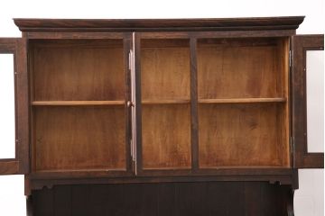 中古　松本民芸家具　洗練された佇まいのC型食器棚(飾り棚、収納棚、キャビネット、カップボード)(定価約77万円)(R-050759)