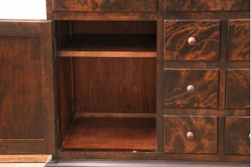 中古　松本民芸家具　洗練された佇まいのC型食器棚(飾り棚、収納棚、キャビネット、カップボード)(定価約77万円)(R-050759)