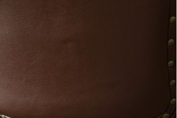 中古　極美品　タガヤサン　三越百貨店取扱い　細かな彫刻が見事な本革アームチェア(ダイニングチェア、椅子)(定価約36万円)(R-050765)