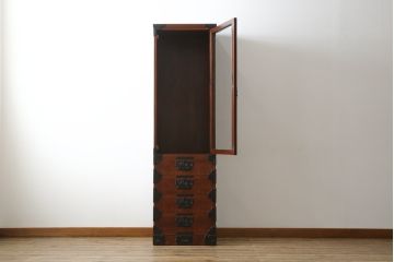 中古　岩谷堂箪笥　菊幸　お部屋に取り入れやすいスリムな縦型箪笥(収納棚、キャビネット、引き出し)(R-050787)