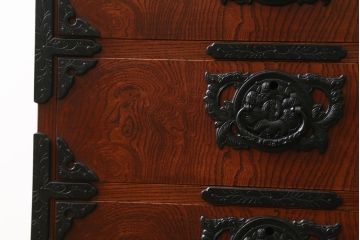 中古　岩谷堂箪笥　菊幸　お部屋に取り入れやすいスリムな縦型箪笥(収納棚、キャビネット、引き出し)(R-050787)