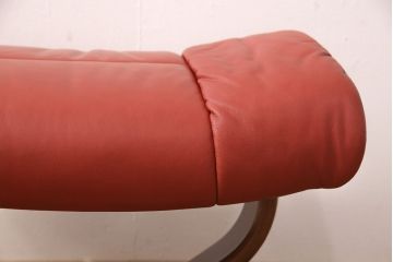 中古　EKORNES(エコーネス)　本革　オットマン付き　ストレスレス レノ クラシック(M)(アームチェア、リクライニングチェア、椅子)(定価約37万9千円)(R-050810)