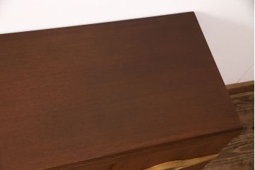 北欧ヴィンテージ　チーク材　インパクトのある引手がお部屋のアクセントにもなるサイドボード(収納棚、戸棚、キャビネット、ビンテージ)(R-050811)