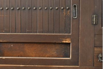 和製アンティーク　風情ある和のダイニングづくりにおすすめの四尺水屋箪笥(食器棚、収納棚、キャビネット)(R-050814)