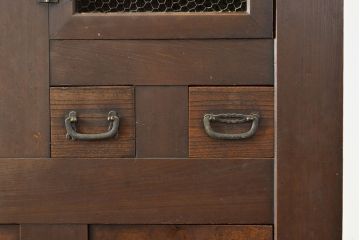 和製アンティーク　風情ある和のダイニングづくりにおすすめの四尺水屋箪笥(食器棚、収納棚、キャビネット)(R-050814)