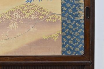 和製アンティーク　前面桑材　上手物　蛇腹戸(シャッター)付きのつくりが珍しい!上品な佇まいの収納棚(茶棚、戸棚)(R-050817)